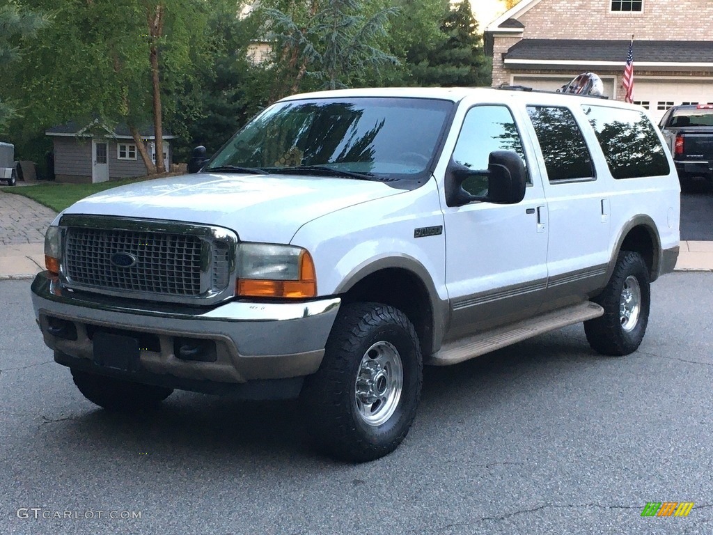2000 Excursion XLT 4x4 - Oxford White / Medium Graphite photo #11