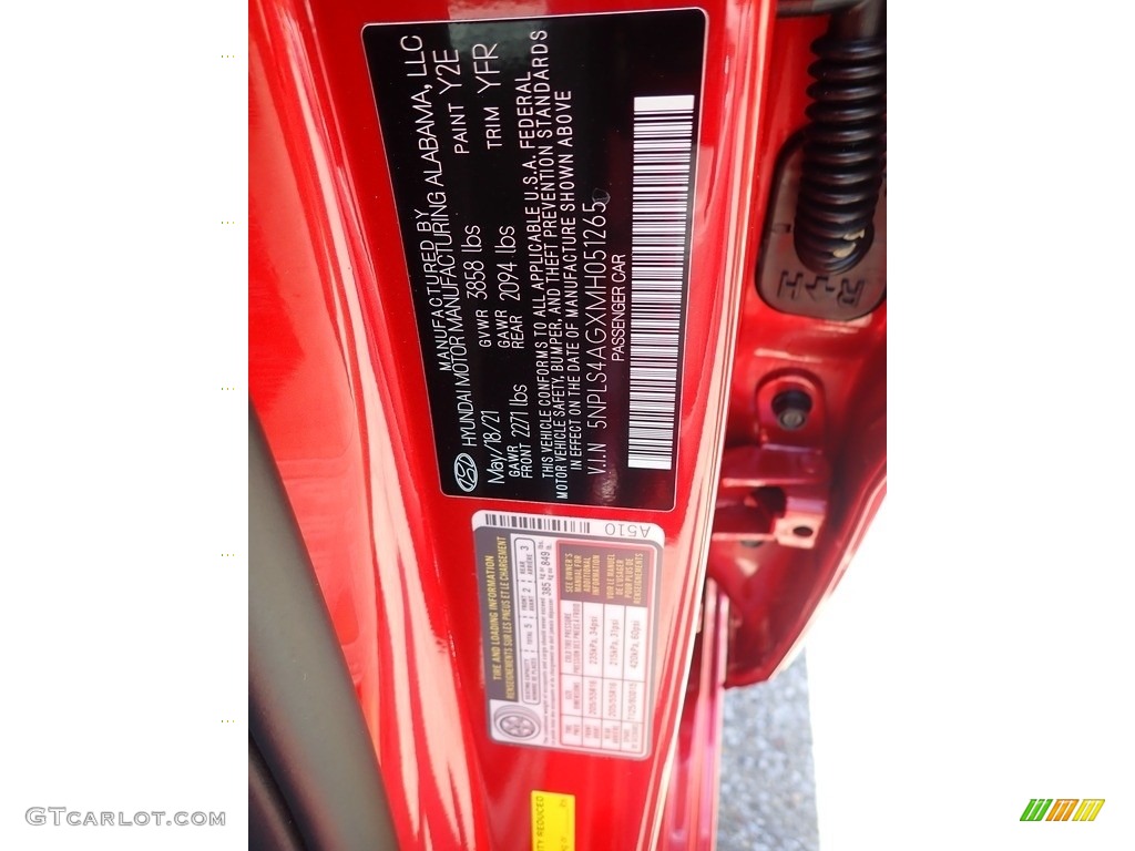 2021 Elantra SEL - Calypso Red / Medium Gray photo #14