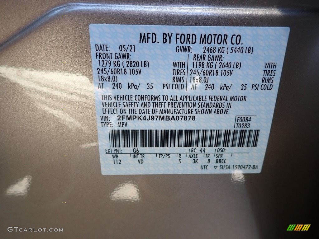 2021 Edge Color Code G6 for Desert Gold Metallic Photo #142253963