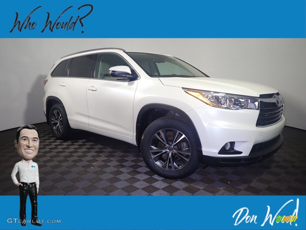 2016 Highlander XLE - Blizzard Pearl / Almond photo #1
