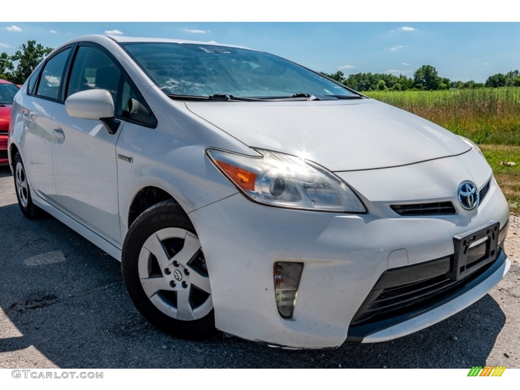 2012 Prius 3rd Gen Two Hybrid - Blizzard White Pearl / Misty Gray photo #1