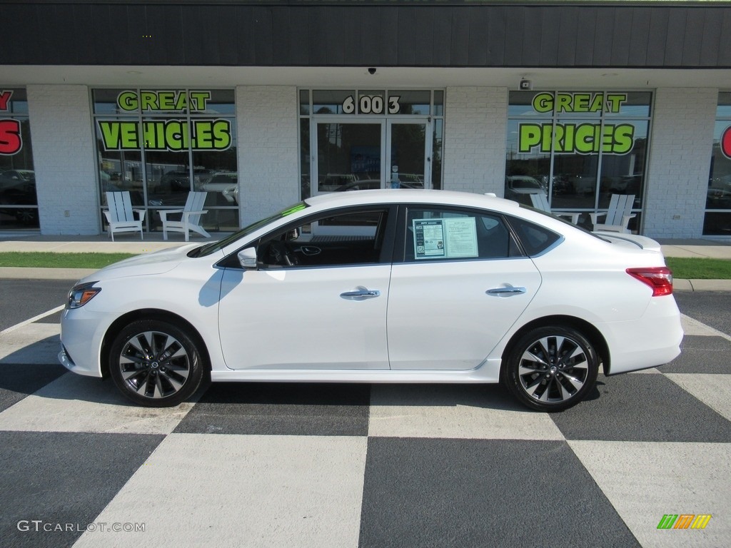 2019 Sentra SR - Aspen White Tricoat / Charcoal photo #1