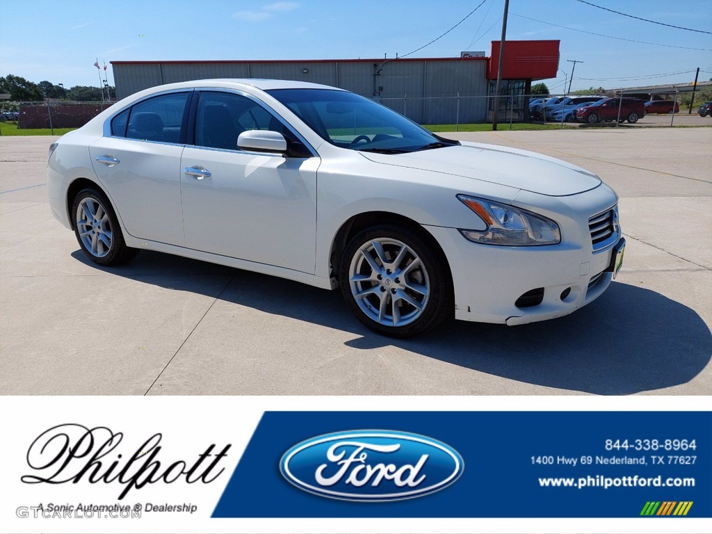 2012 Maxima 3.5 S - Winter Frost White / Charcoal photo #1