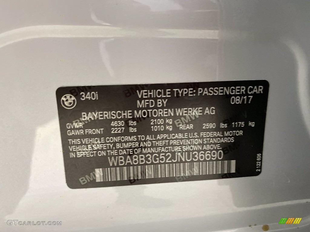 2018 3 Series 340i Sedan - Glacier Silver Metallic / Black photo #37