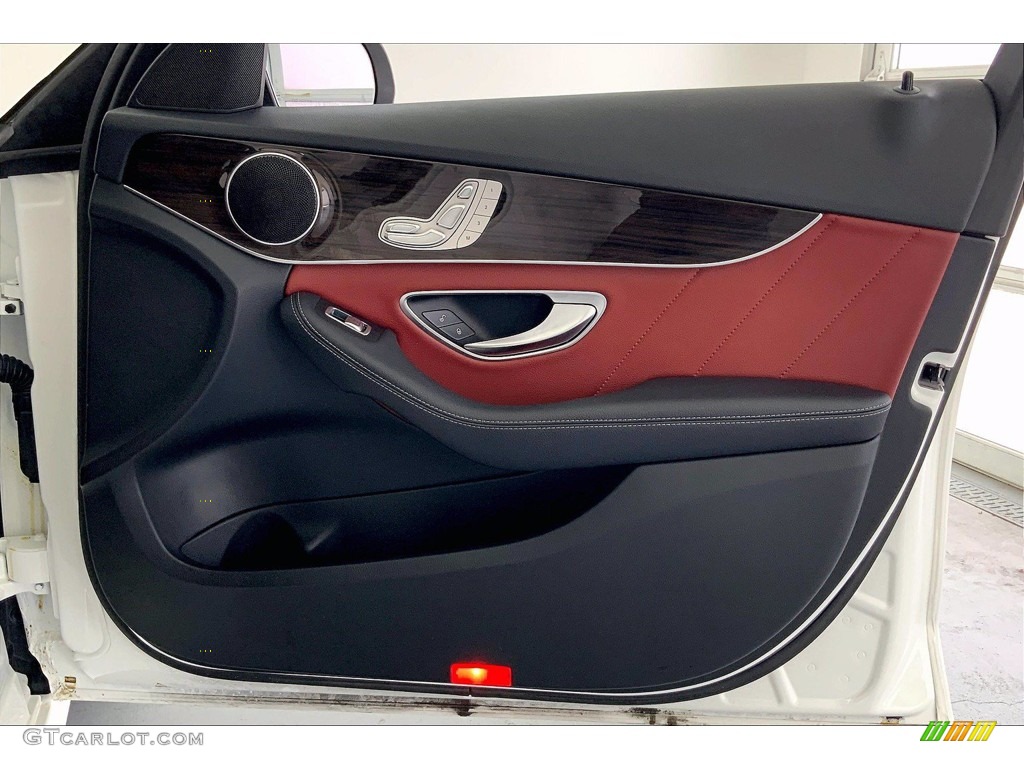 2018 Mercedes-Benz C 300 Sedan Cranberry Red/Black Door Panel Photo #142263855