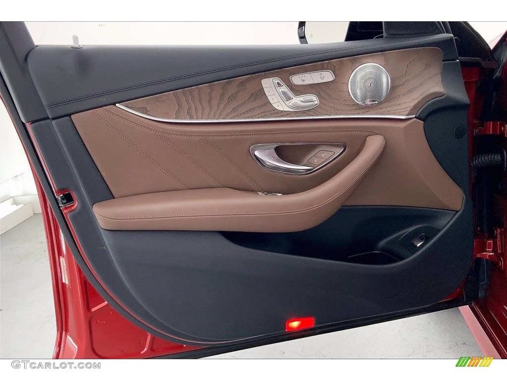 2018 Mercedes-Benz E 43 AMG 4Matic Sedan Nut Brown/Black Door Panel Photo #142264097
