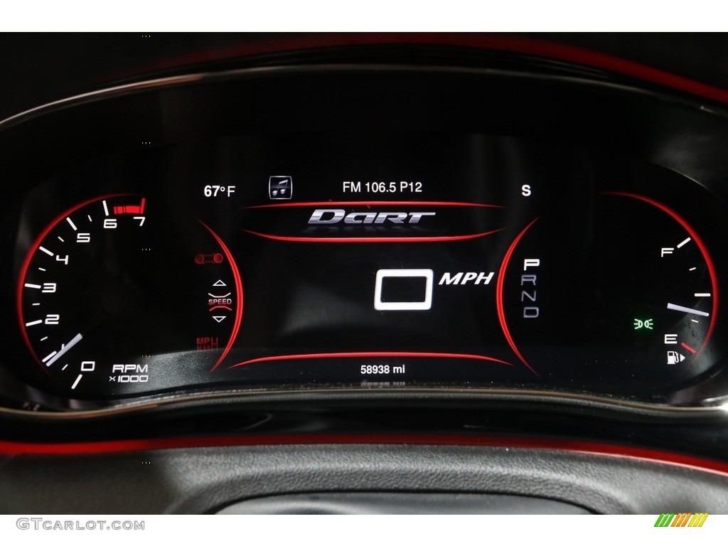 2015 Dart GT - Pitch Black / Black/Ruby Red Accent Stitching photo #8