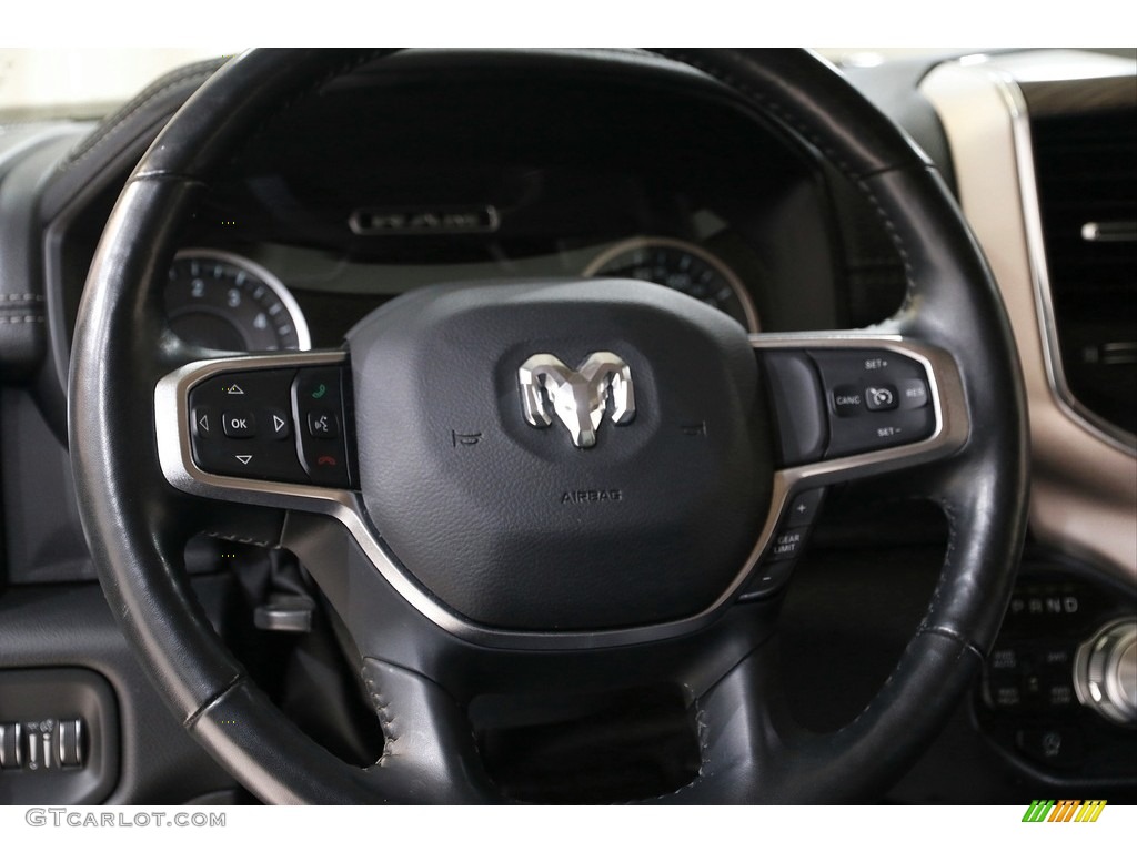 2019 Ram 1500 Laramie Crew Cab 4x4 Black Steering Wheel Photo #142268029