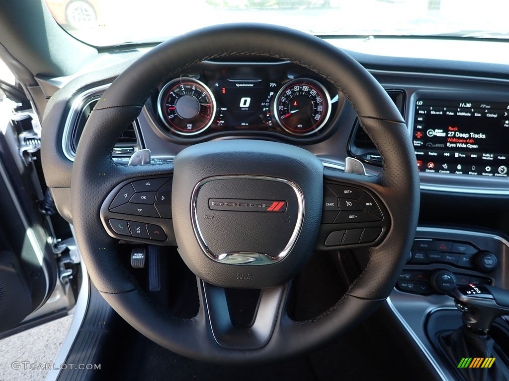 2020 Dodge Challenger R/T Scat Pack Black Houndstooth Steering Wheel Photo #142268632