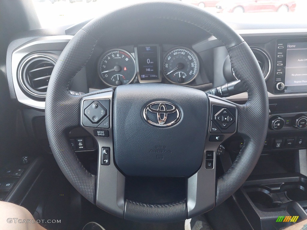 2020 Toyota Tacoma TRD Off Road Double Cab 4x4 TRD Cement/Black Steering Wheel Photo #142269889
