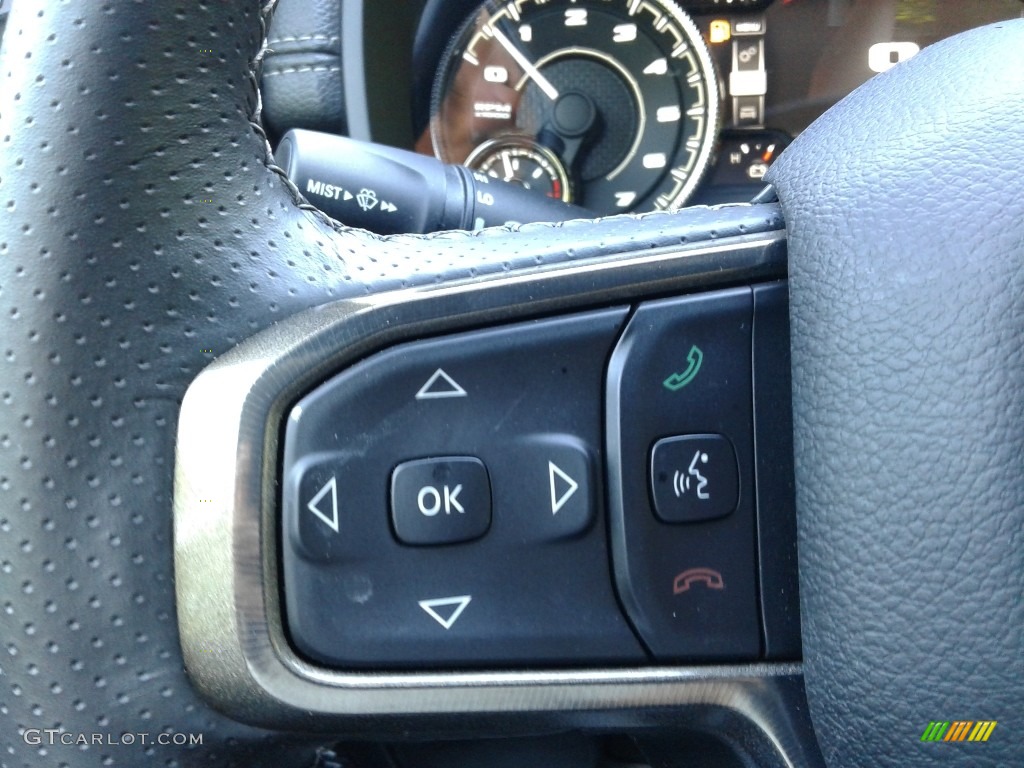 2021 Ram 1500 Rebel Crew Cab 4x4 Black Steering Wheel Photo #142270429