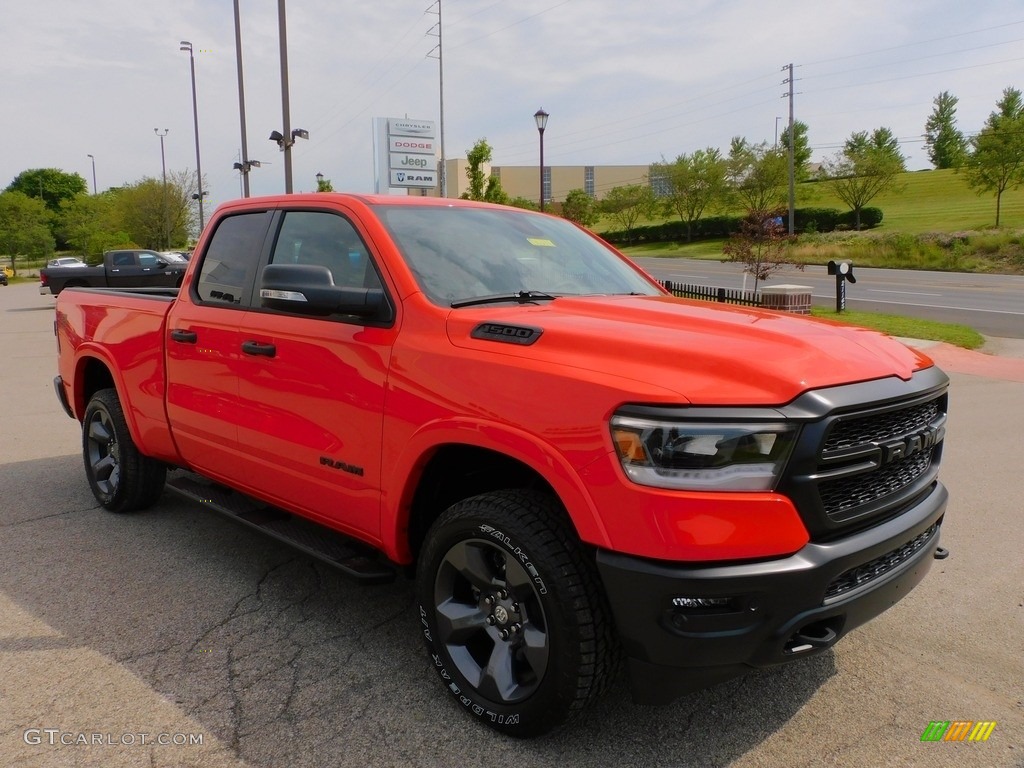 Spitfire Orange 2021 Ram 1500 Big Horn Quad Cab 4x4 Exterior Photo #142270888
