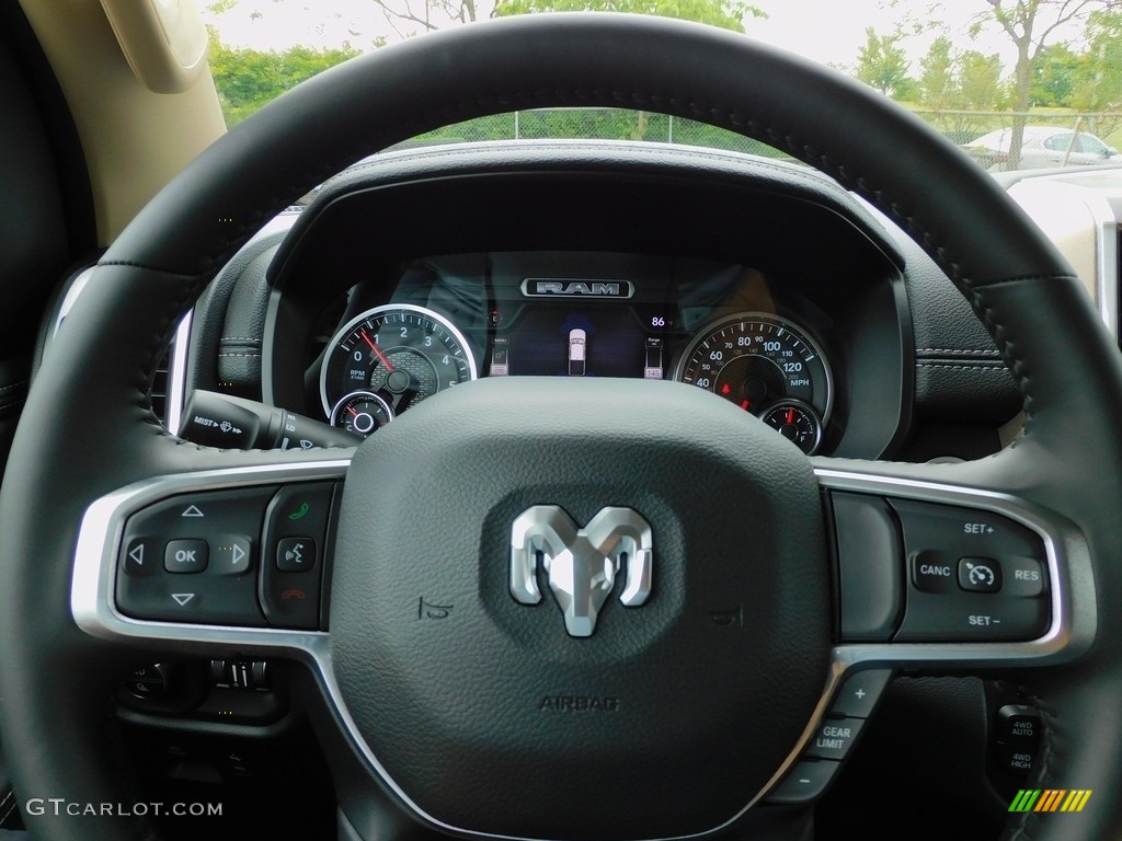 2021 Ram 1500 Laramie Crew Cab 4x4 Black Steering Wheel Photo #142273087