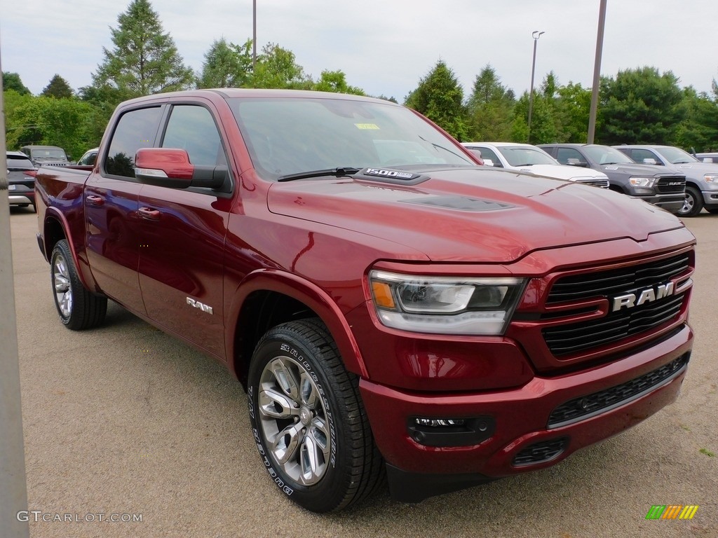 Delmonico Red Pearl 2021 Ram 1500 Laramie Crew Cab 4x4 Exterior Photo #142273174