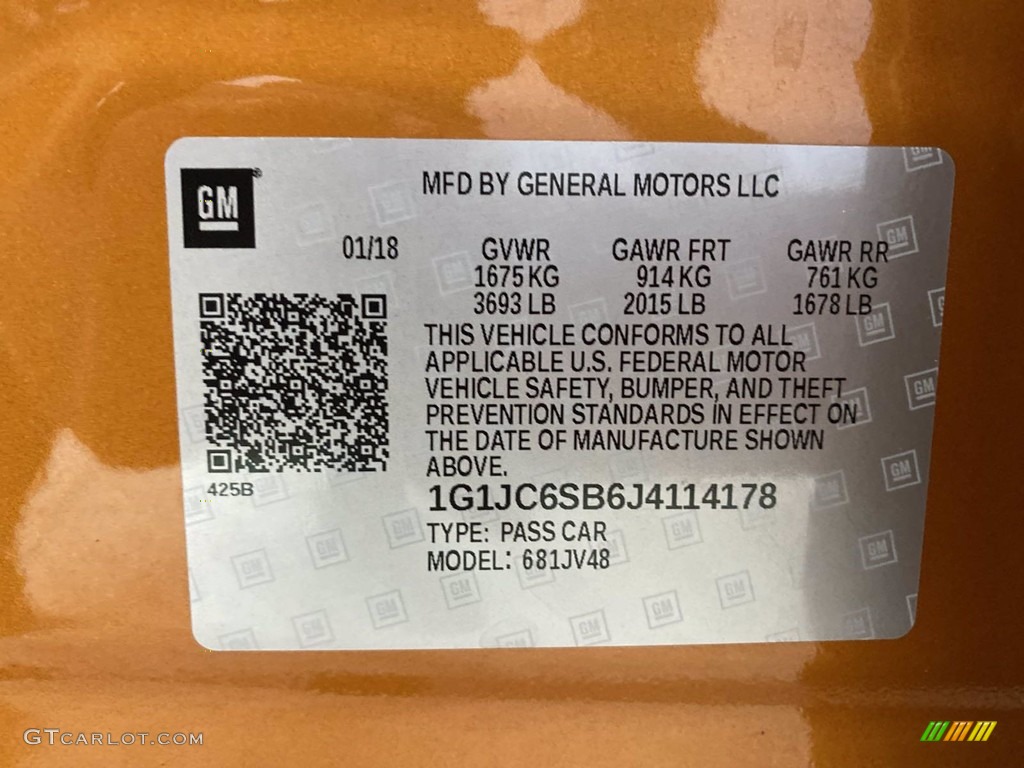 2018 Sonic LT Hatchback - Orange Burst Metallic / Jet Black photo #32