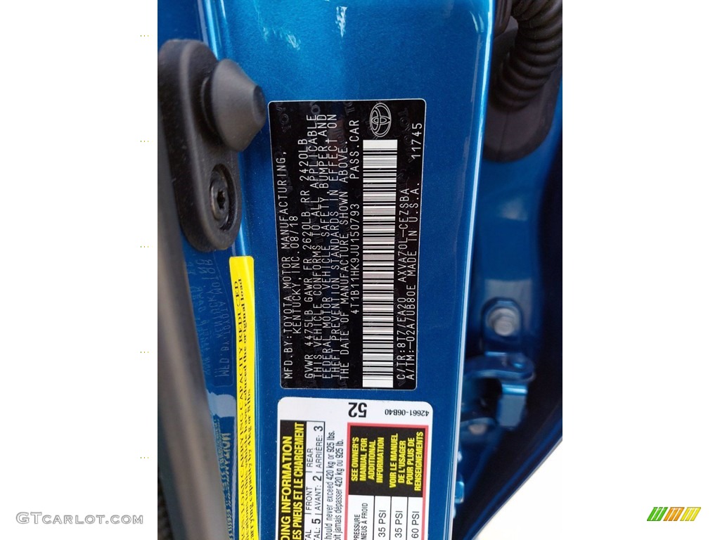 2018 Camry SE - Blue Streak Metallic / Black photo #30