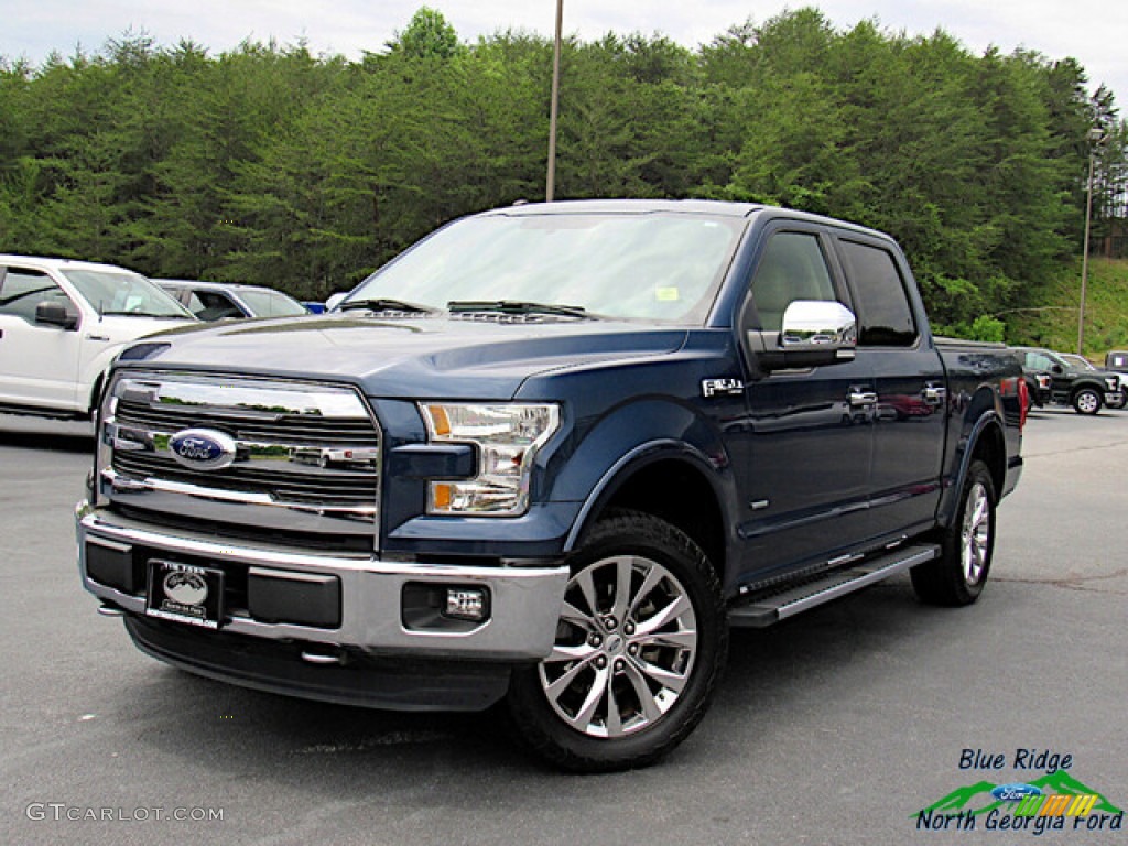 2016 F150 Lariat SuperCrew 4x4 - Blue Jeans / Medium Light Camel photo #1