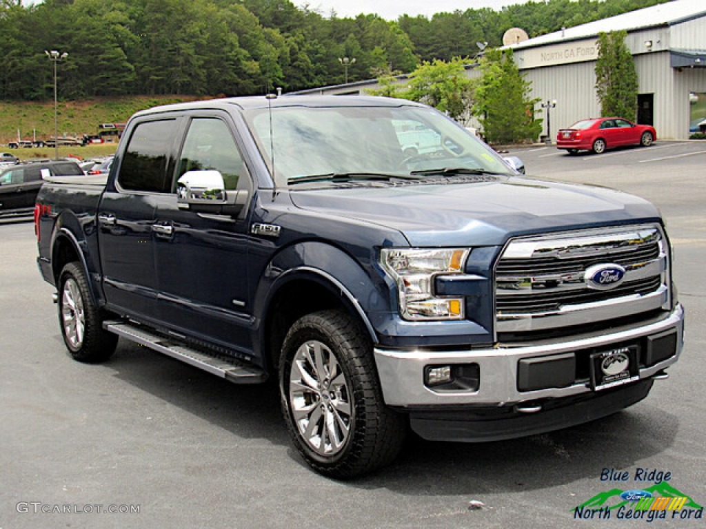 2016 F150 Lariat SuperCrew 4x4 - Blue Jeans / Medium Light Camel photo #7