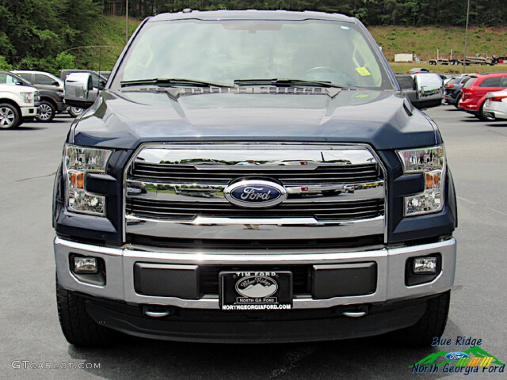 2016 F150 Lariat SuperCrew 4x4 - Blue Jeans / Medium Light Camel photo #8