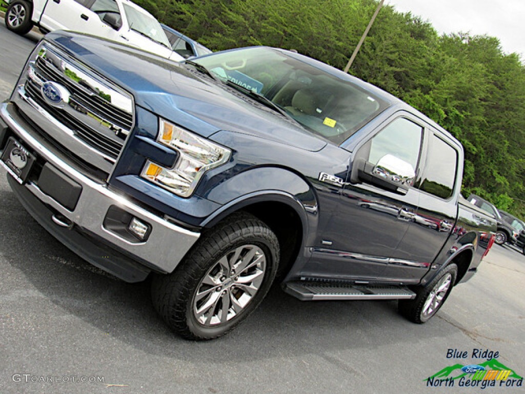 2016 F150 Lariat SuperCrew 4x4 - Blue Jeans / Medium Light Camel photo #27
