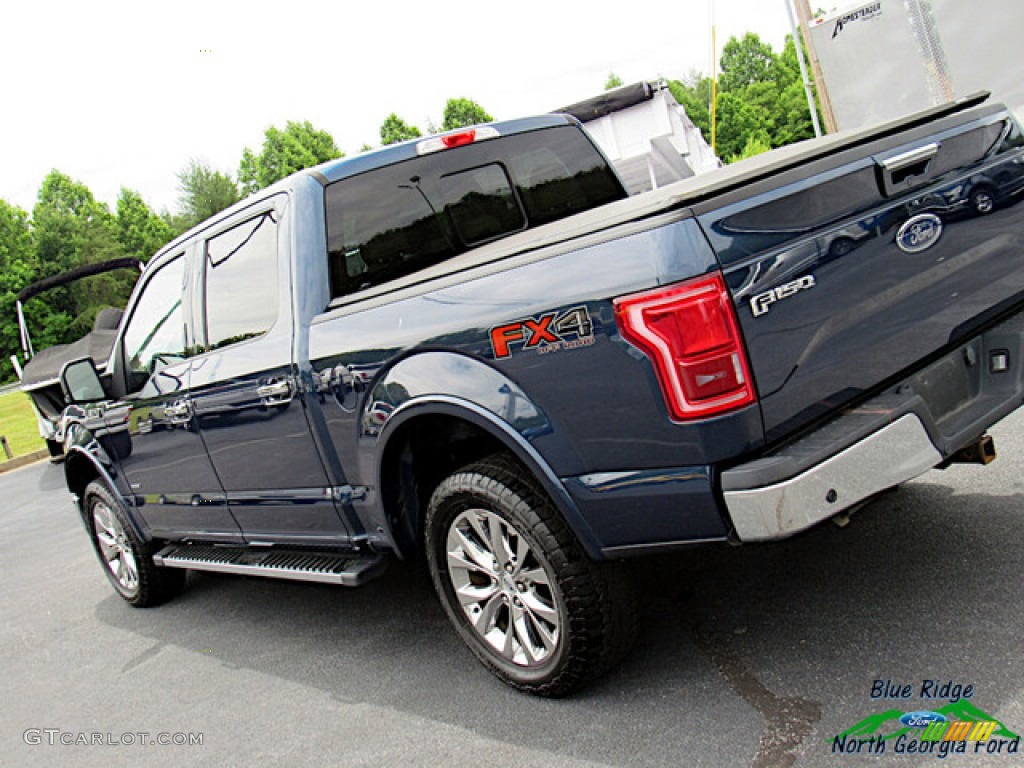 2016 F150 Lariat SuperCrew 4x4 - Blue Jeans / Medium Light Camel photo #30