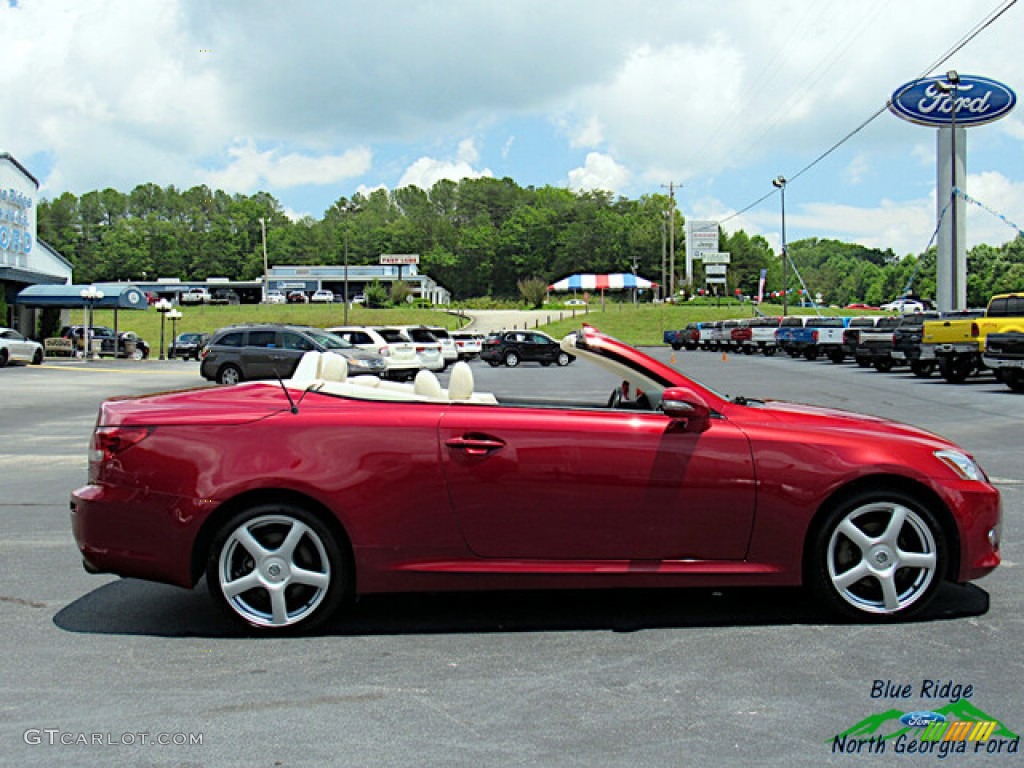 2010 IS 250C Convertible - Matador Red Mica / Alabaster photo #6