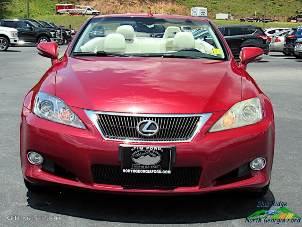 2010 IS 250C Convertible - Matador Red Mica / Alabaster photo #8