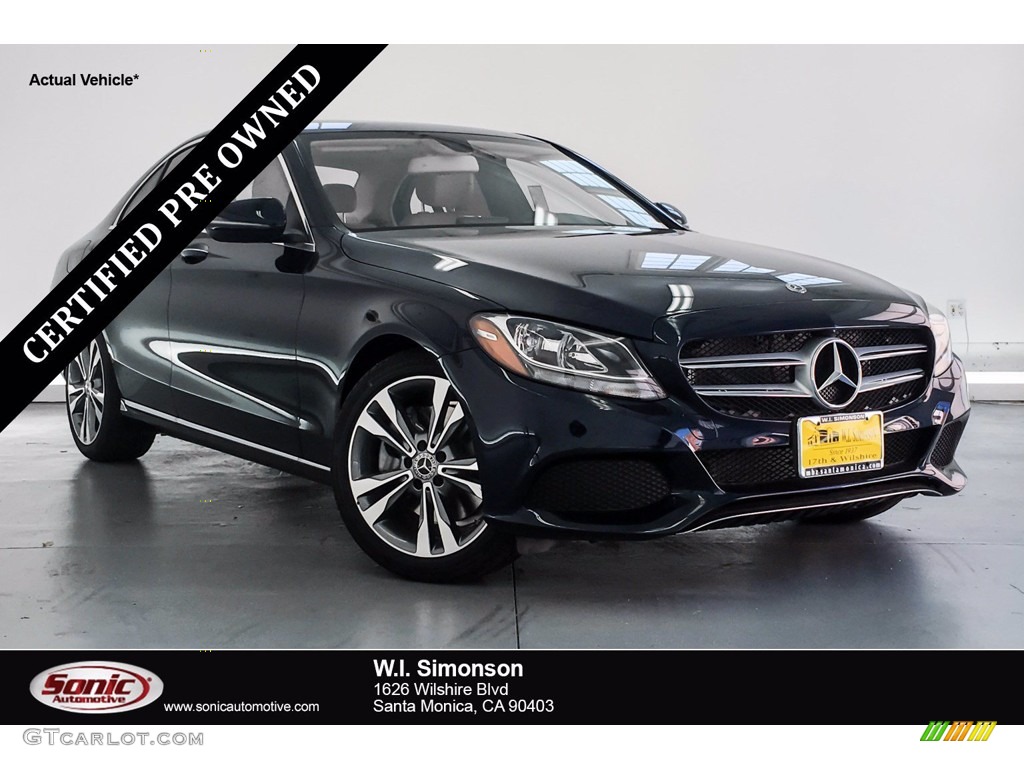 2018 C 300 Sedan - Lunar Blue Metallic / Silk Beige/Black photo #1