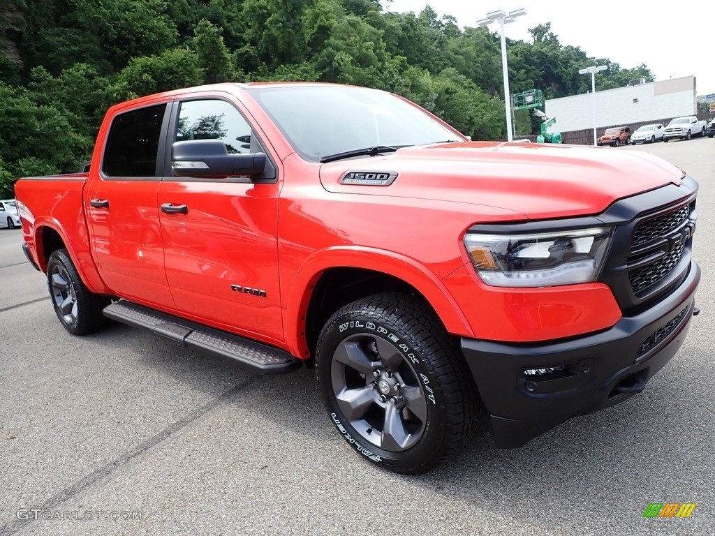Spitfire Orange 2021 Ram 1500 Built to Serve Edition Crew Cab 4x4 Exterior Photo #142282426