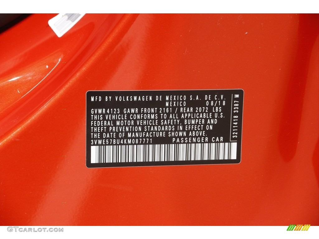 2019 Jetta SEL - Habanero Orange / Storm Gray photo #19