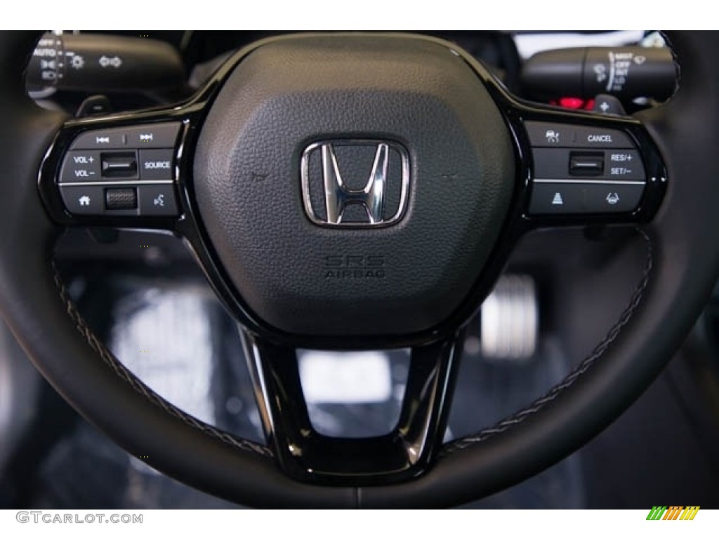 2022 Honda Civic Sport Sedan Black Steering Wheel Photo #142288816