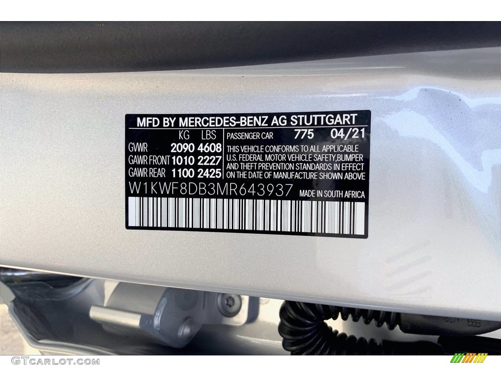 2021 C Color Code 775 for Iridium Silver Metallic Photo #142290636