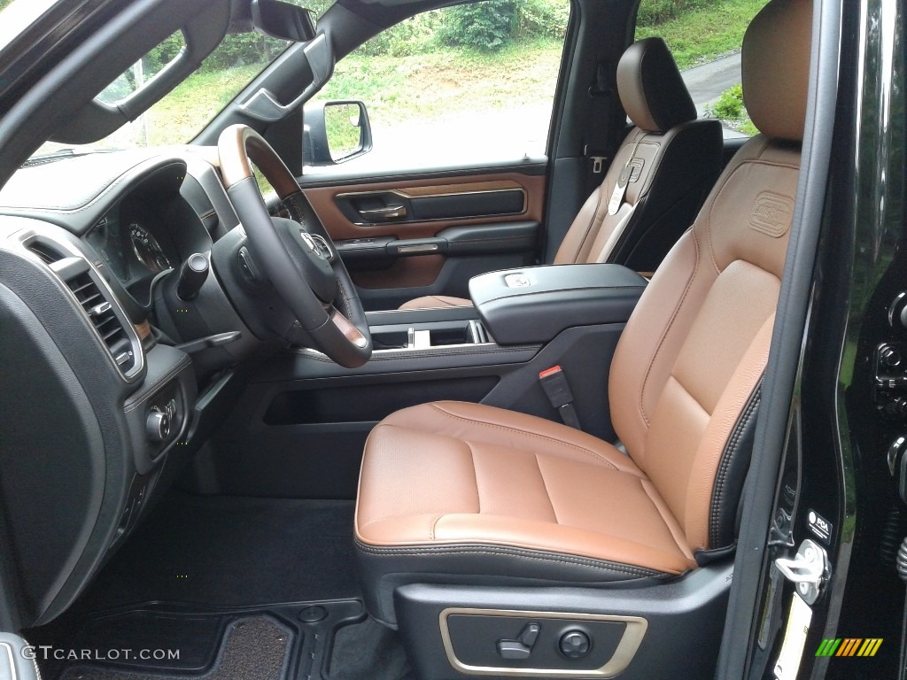 Black/New Saddle Interior 2021 Ram 1500 Long Horn Crew Cab 4x4 Photo #142293444