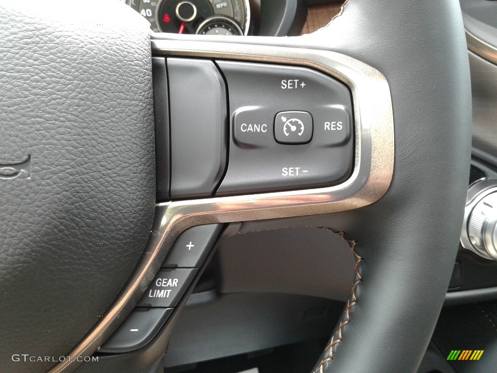 2021 Ram 1500 Long Horn Crew Cab 4x4 Black/New Saddle Steering Wheel Photo #142293687