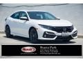 Platinum White Pearl 2020 Honda Civic EX Hatchback