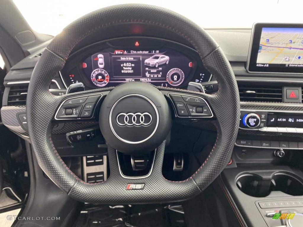 2018 Audi RS 5 2.9T quattro Coupe Black Steering Wheel Photo #142295106