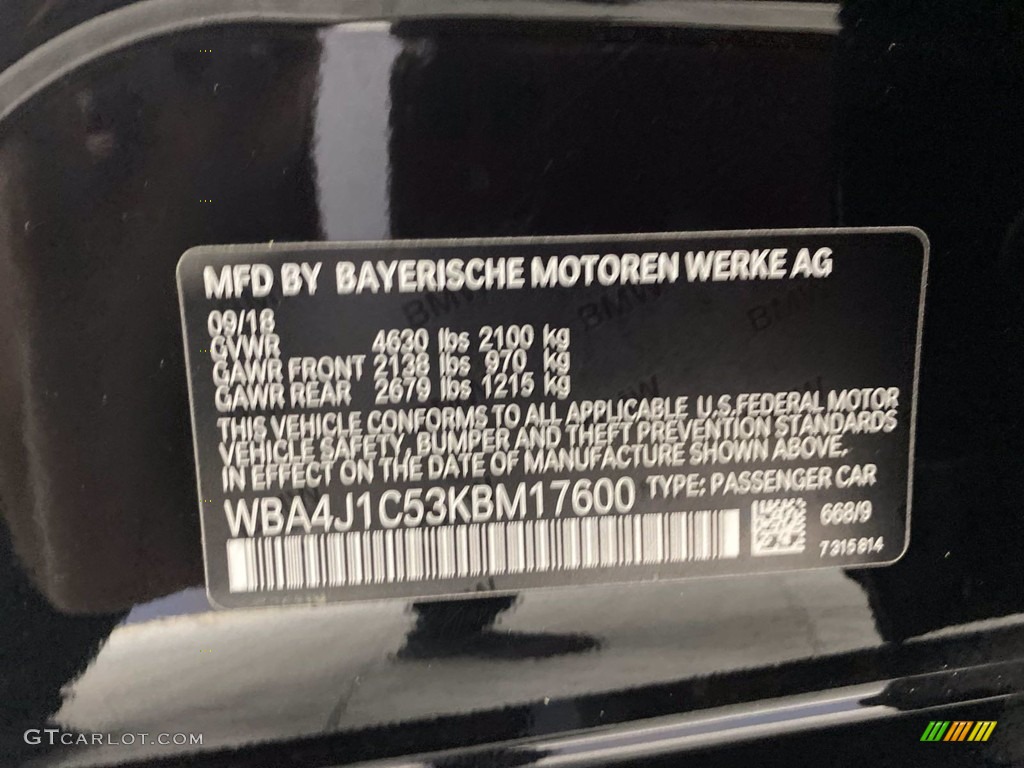 2019 4 Series 430i Gran Coupe - Jet Black / Black photo #37
