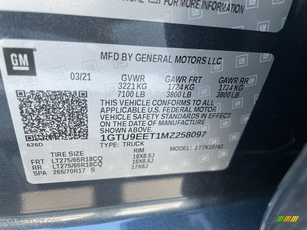 2021 Sierra 1500 AT4 Crew Cab 4WD - Dark Sky Metallic / Jet Black photo #44