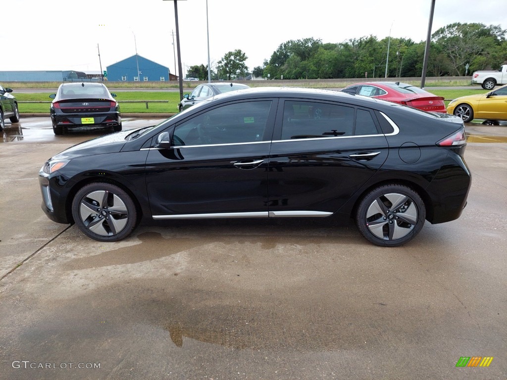 Black Noir Pearl 2021 Hyundai Ioniq Hybrid Limited Exterior Photo #142305674