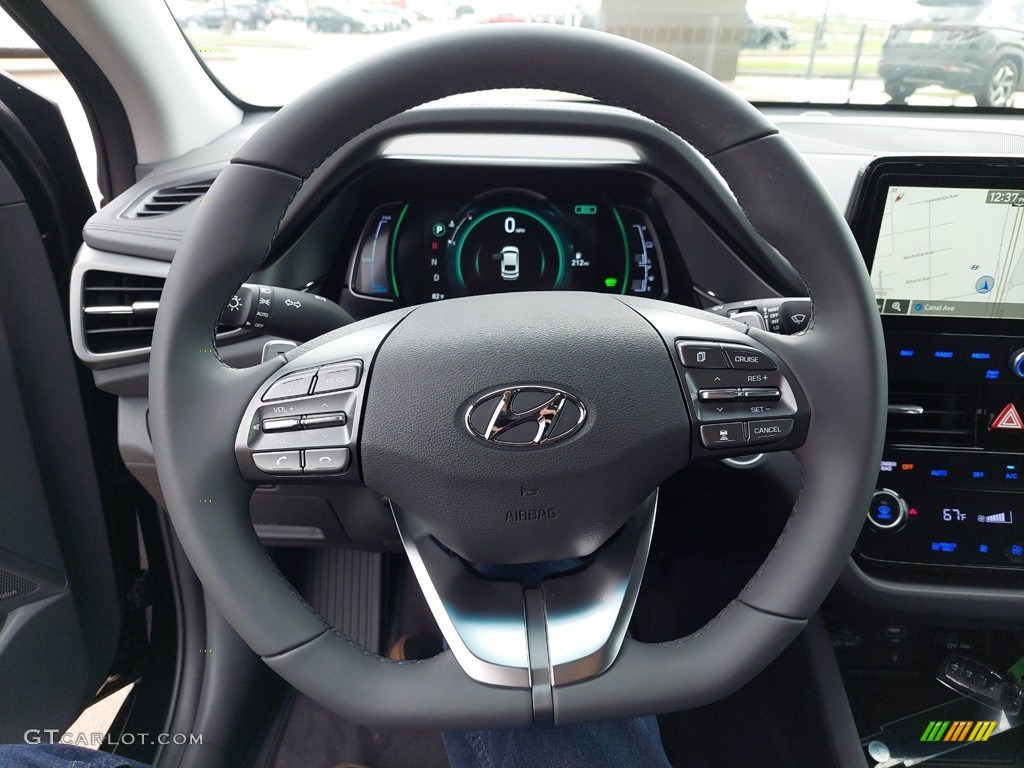 2021 Hyundai Ioniq Hybrid Limited Black Steering Wheel Photo #142305932