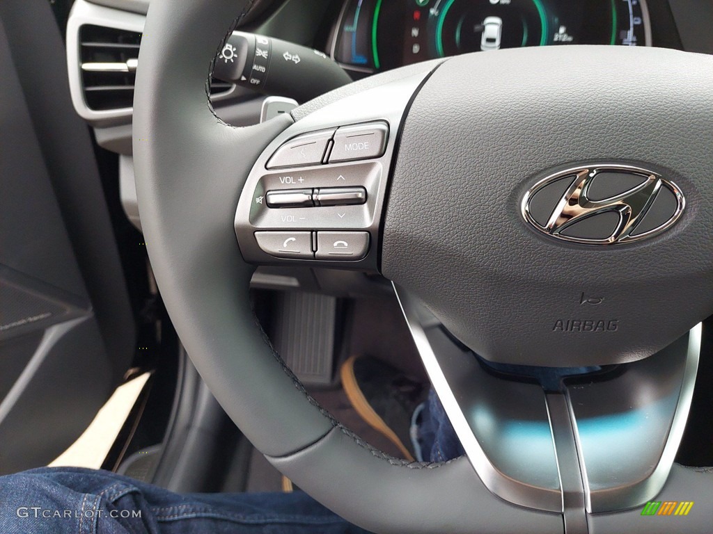 2021 Hyundai Ioniq Hybrid Limited Black Steering Wheel Photo #142305956