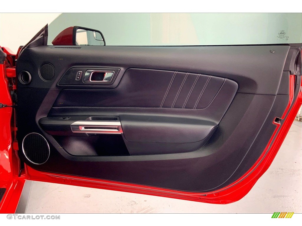 2019 Ford Mustang EcoBoost Premium Convertible Ebony Door Panel Photo #142307375