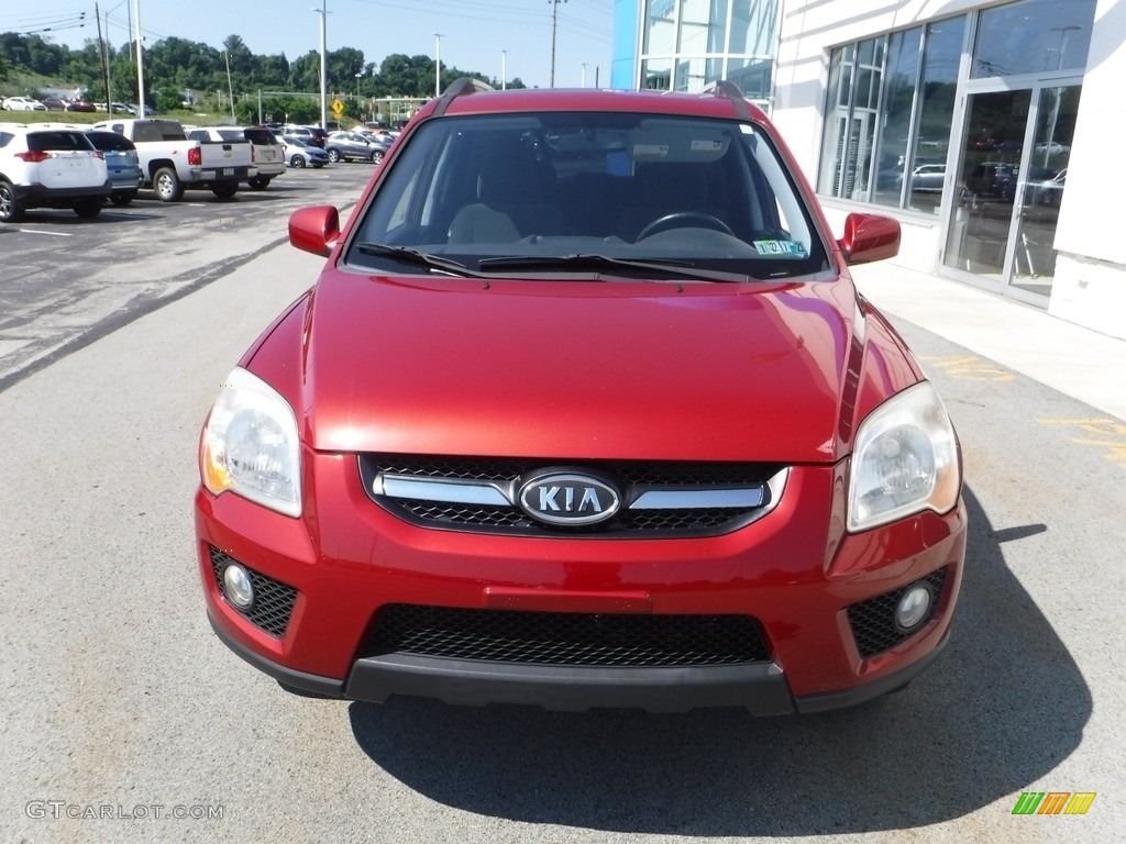 2009 Sportage EX V6 4x4 - Volcanic Red / Black photo #4
