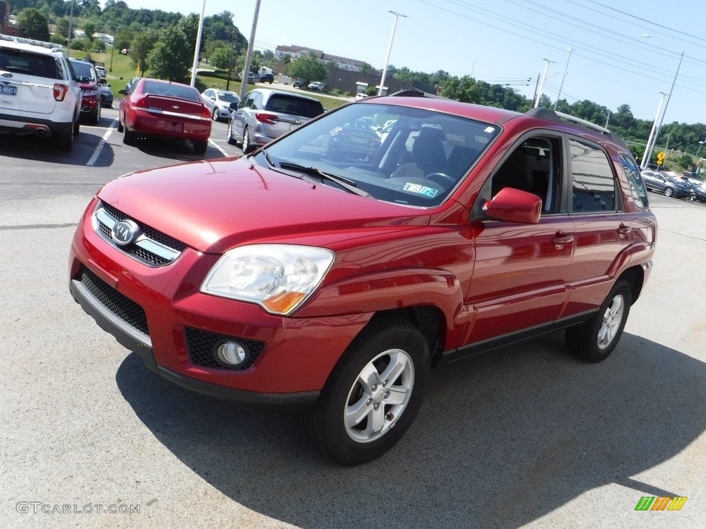 2009 Sportage EX V6 4x4 - Volcanic Red / Black photo #5