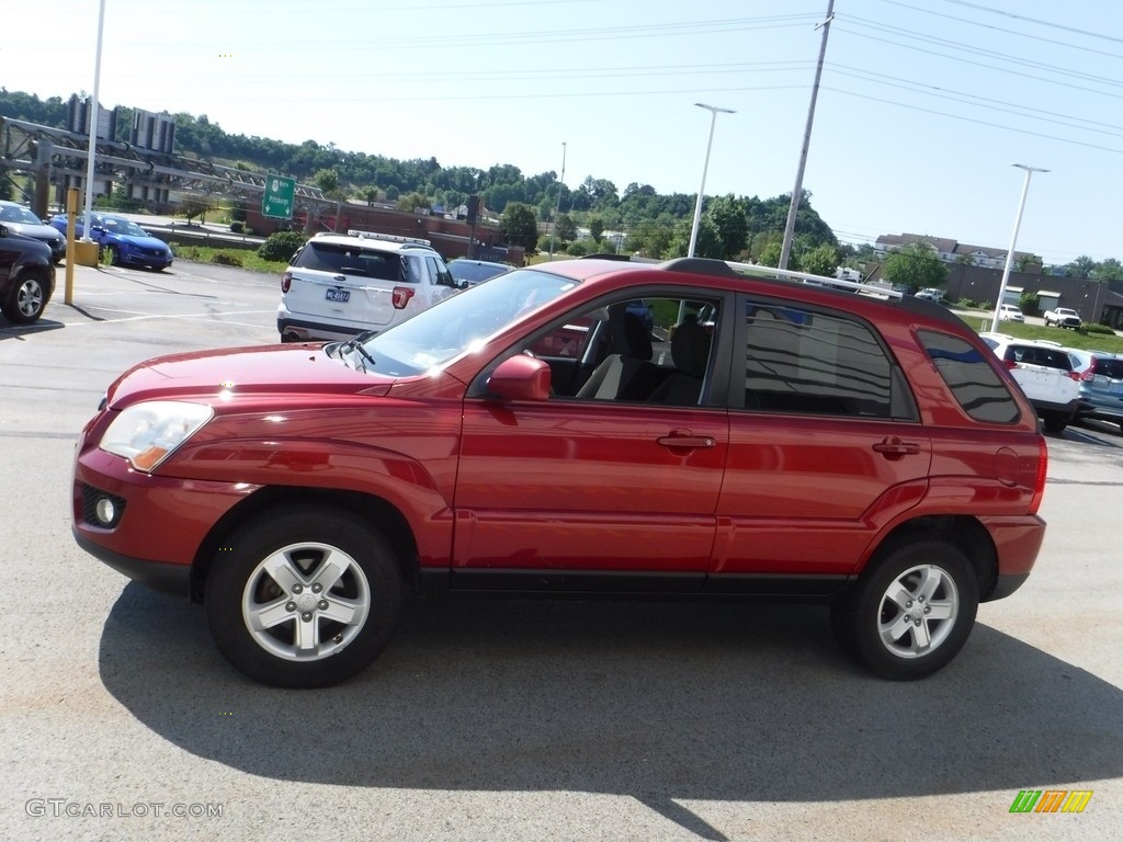 2009 Sportage EX V6 4x4 - Volcanic Red / Black photo #6