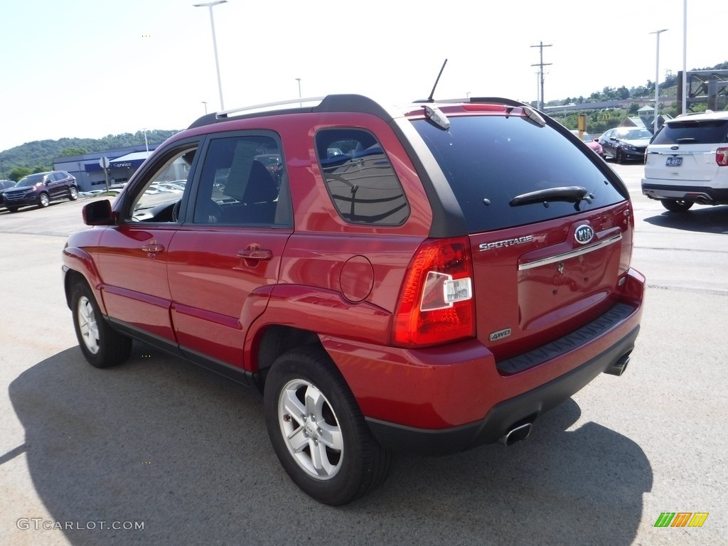 2009 Sportage EX V6 4x4 - Volcanic Red / Black photo #7