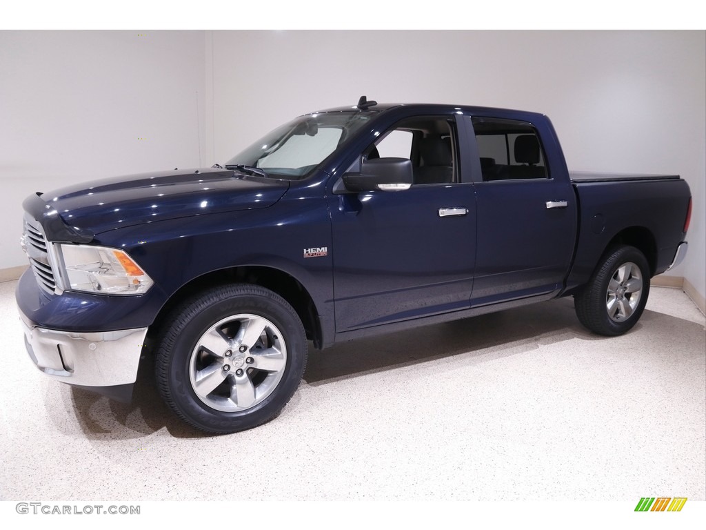 2017 1500 Big Horn Crew Cab 4x4 - True Blue Pearl / Black/Diesel Gray photo #3