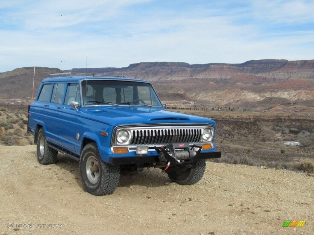 Brilliant Blue 1977 Jeep Cherokee Chief 4x4 Exterior Photo #142315156