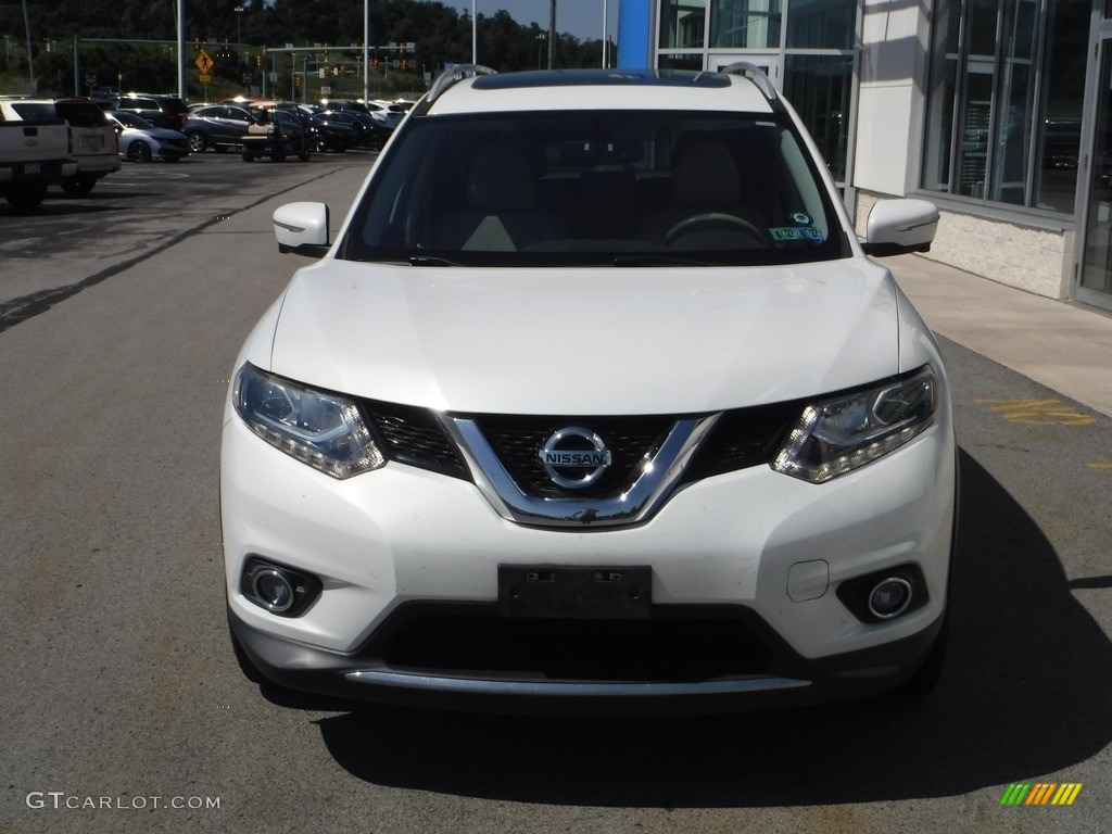 2014 Rogue SL AWD - Moonlight White / Almond photo #4
