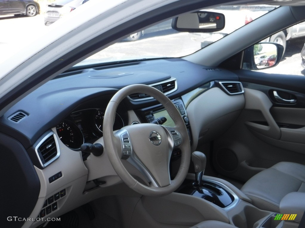 2014 Rogue SL AWD - Moonlight White / Almond photo #11